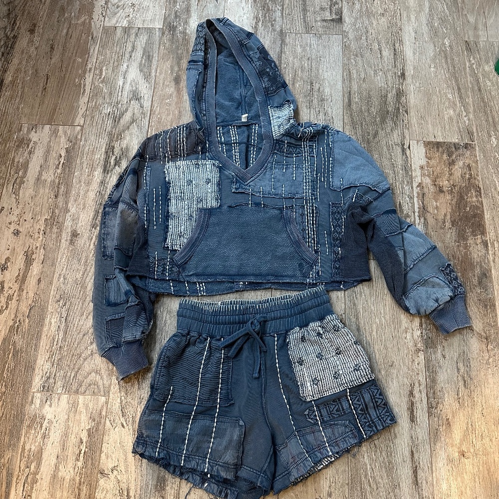 Free People Wander Away Hoodie and Shorts Outfit